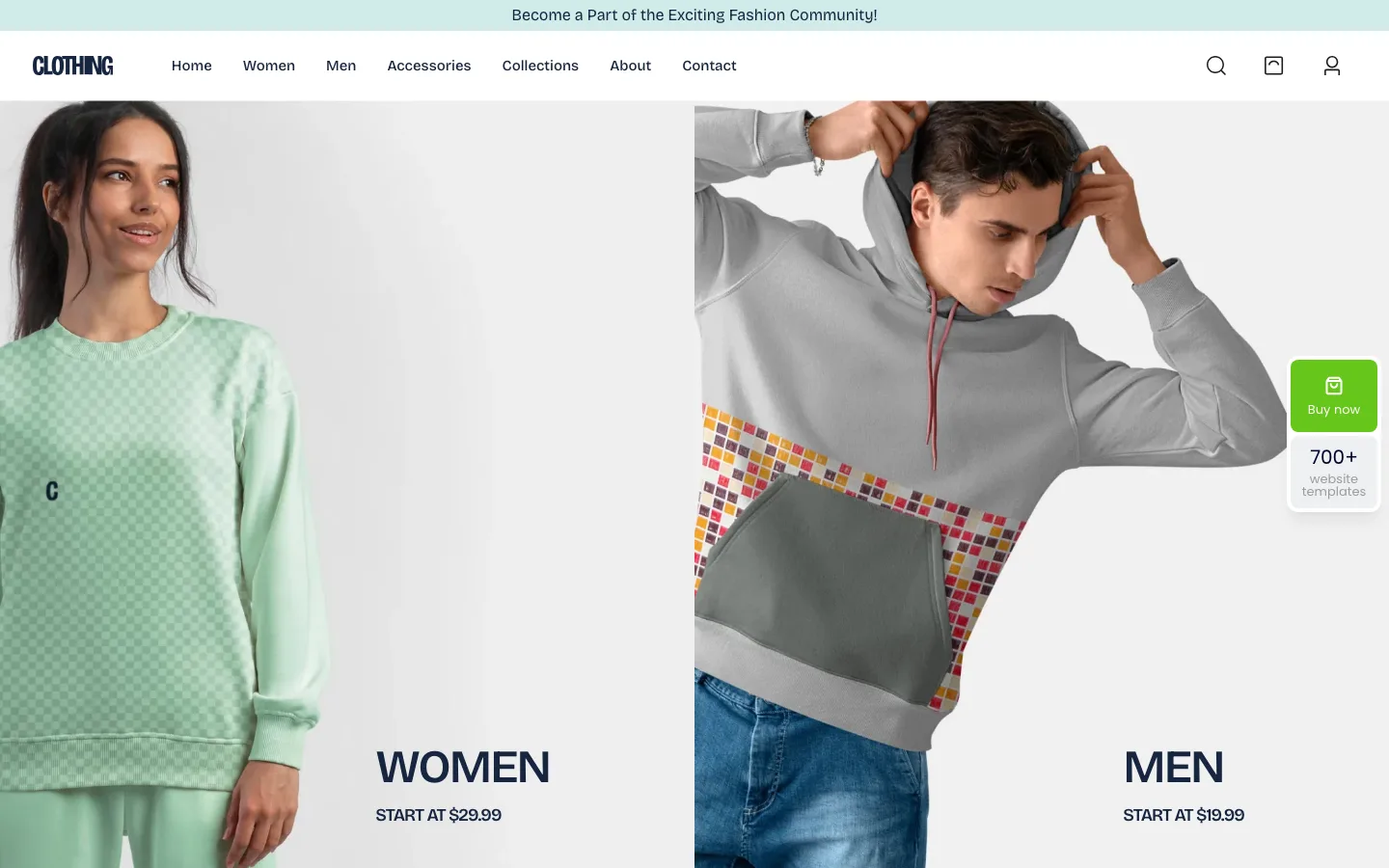 BeTheme Clothing Store 3 WooCommerce demo home page