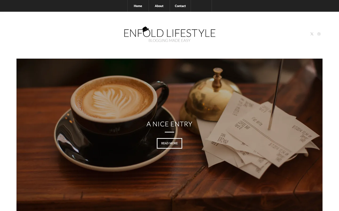 Enfold Lifestyle blog demo with a centered logo and a large featured post image