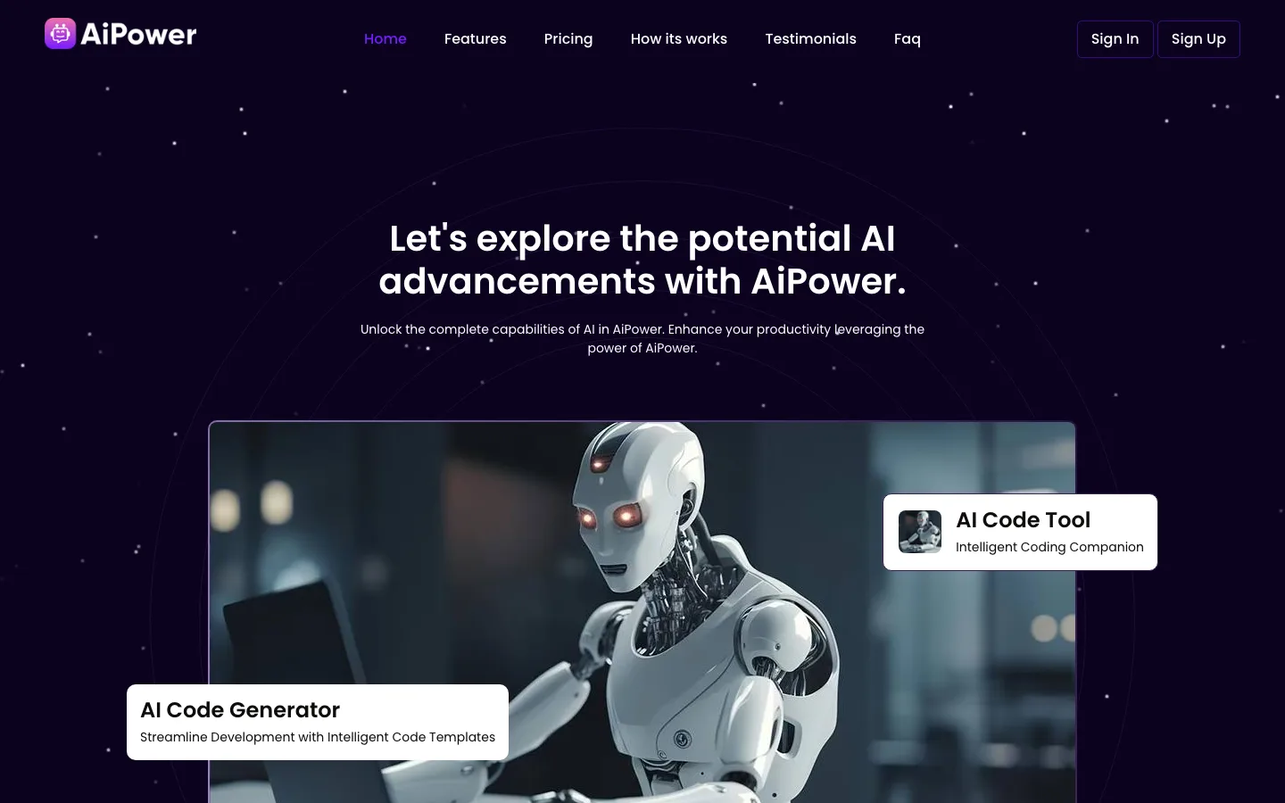 motothemes.co now showing an unrelated AI app called AiPower